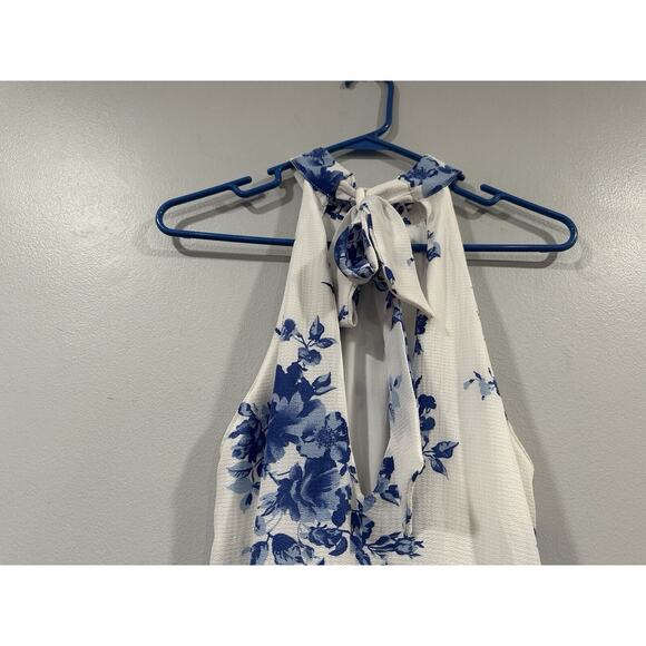 Lulus Darling Dearest Blue And White Floral Print Swing Dress Small S - Picture 5 of 8
